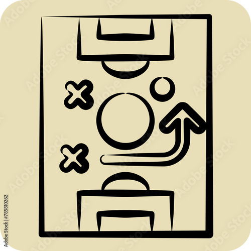 Icon Tactics. related to Football symbol. hand drawn style. simple design illustration