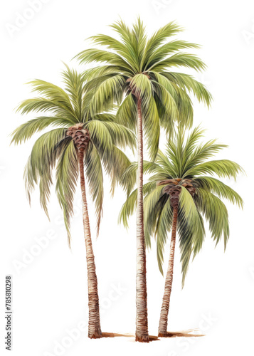 PNG Palm trees drawing plant white background