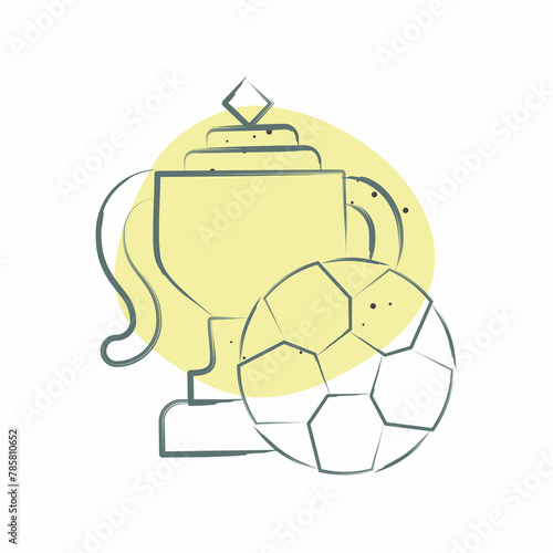 Icon Trophy. related to Football symbol. Color Spot Style. simple design illustration