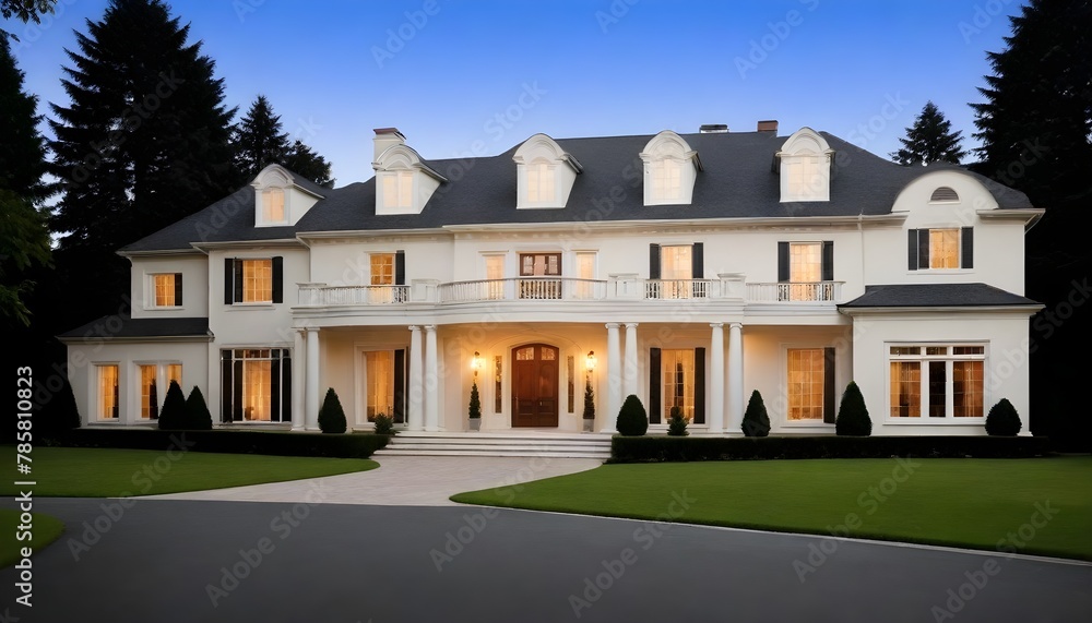 Exterior shot of a large luxurious home.