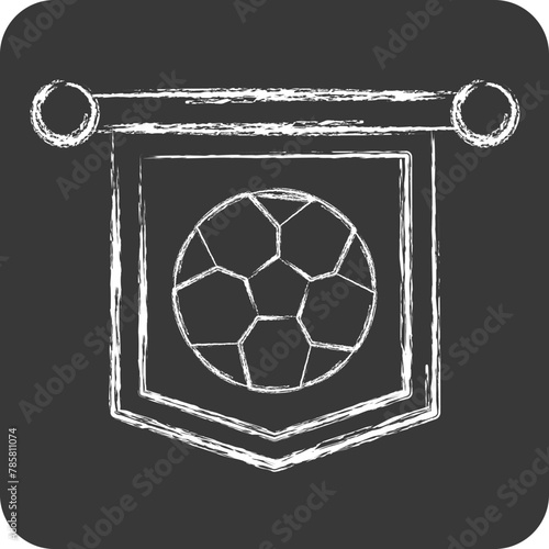 Icon Pennant. related to Football symbol. chalk Style. simple design illustration
