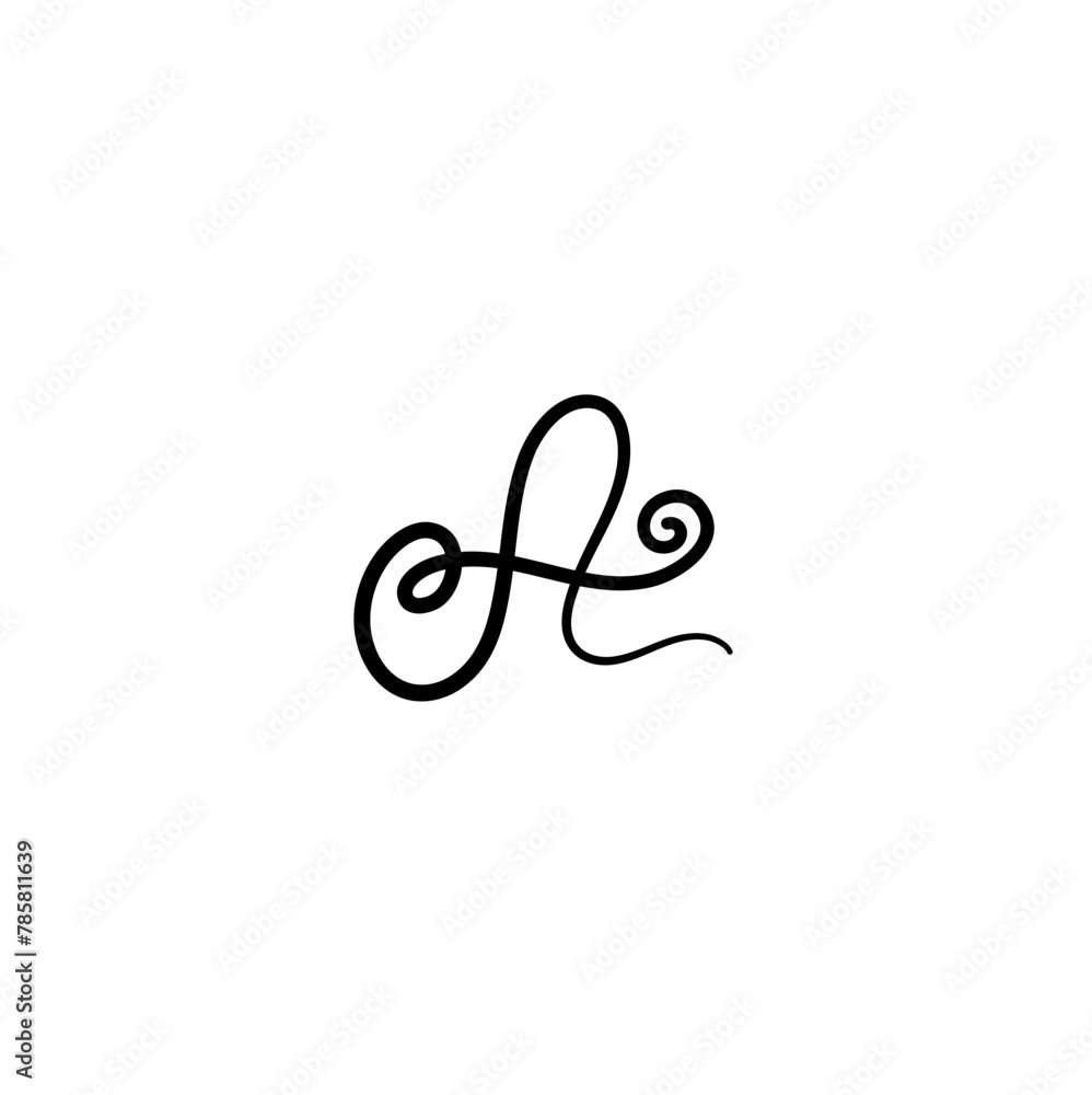 Letter A in Signature Style Letter A in Signature Style