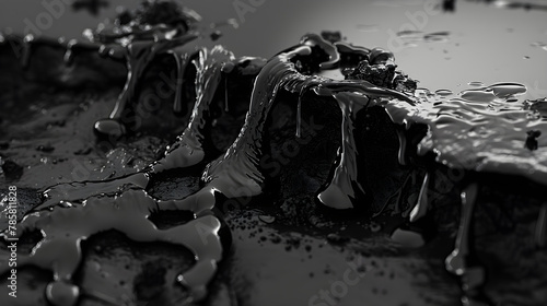 Mesmerizing Cascade of Ominous Liquid: A Visual Representation of 'Ooze Out' photo