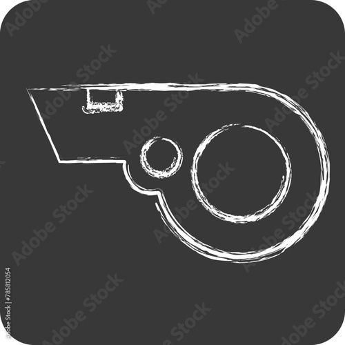 Icon Whistle. related to Football symbol. chalk Style. simple design illustration