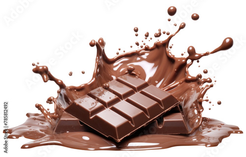PNG  Choccolate bar with milk splash chocolate dessert food photo