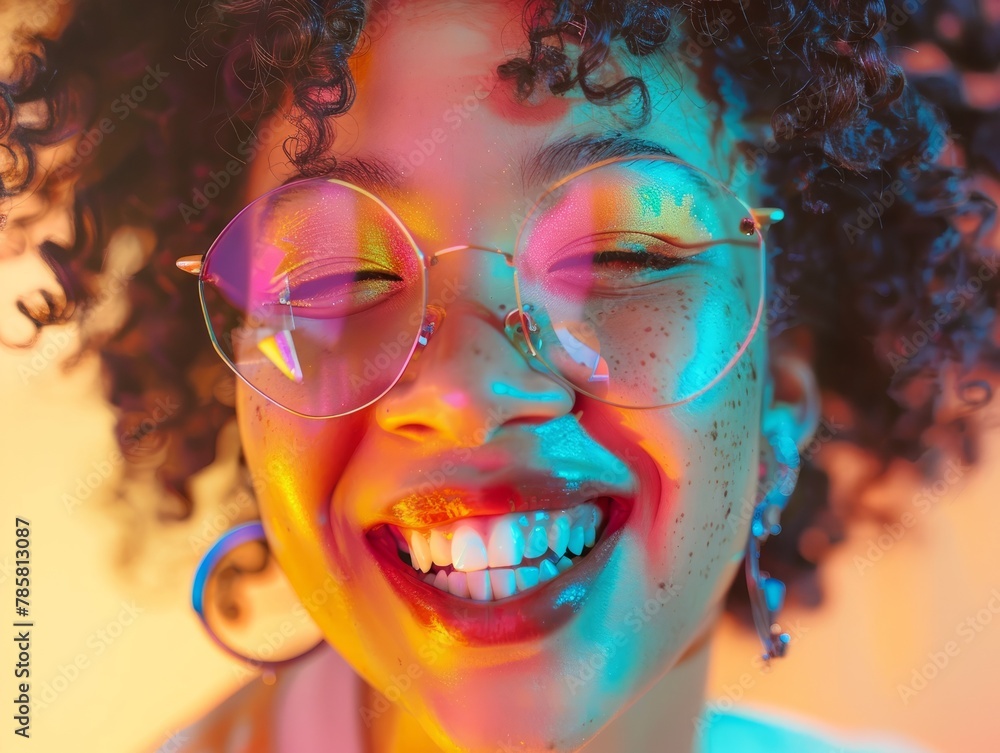 A young designer's smile showcases their creative flair and love for aesthetic expression A young designer's smile showcases their creative flair and love for aesthetic expression