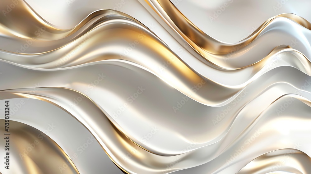 white and gold wavy background
