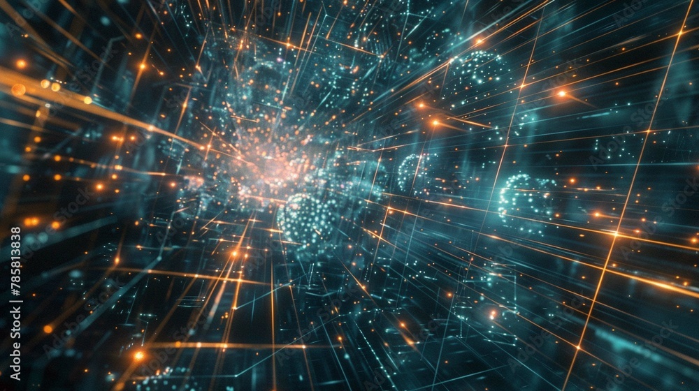 Obraz premium Virtual network of spatial images