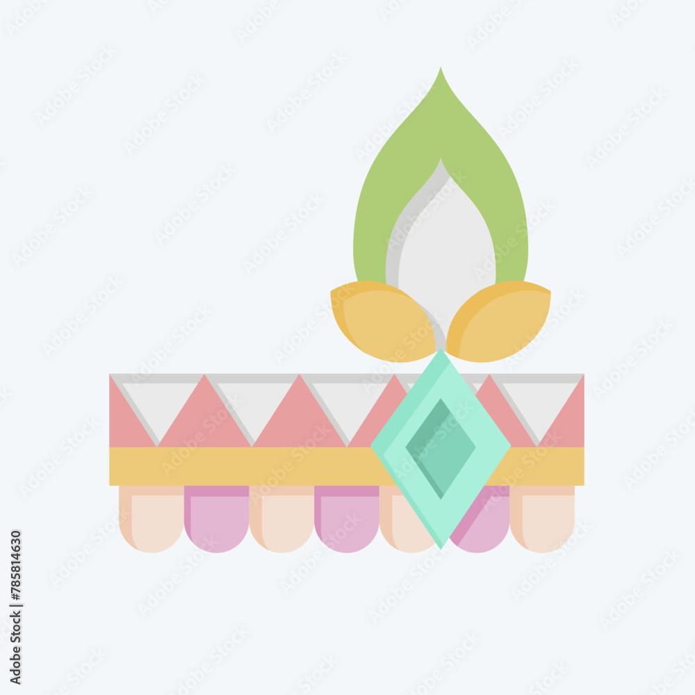 Icon Boho Headband. related to Indigenous People symbol. flat style. simple design editable. simple illustration Icon Boho Headband. related to Indigenous People symbol. flat style. simple design editable. simple illustration