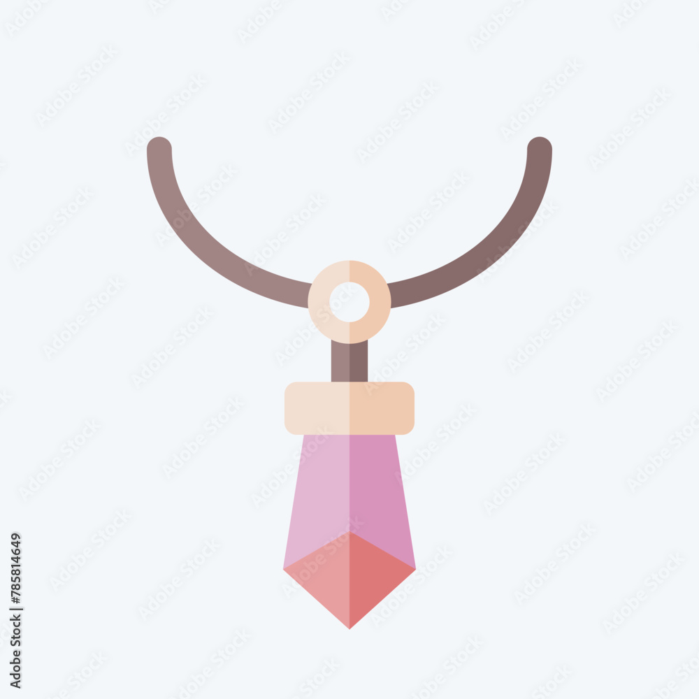 Icon Crystal Necklace. related to Indigenous People symbol. flat style. simple design editable. simple illustration Icon Crystal Necklace. related to Indigenous People symbol. flat style. simple design editable. simple illustration