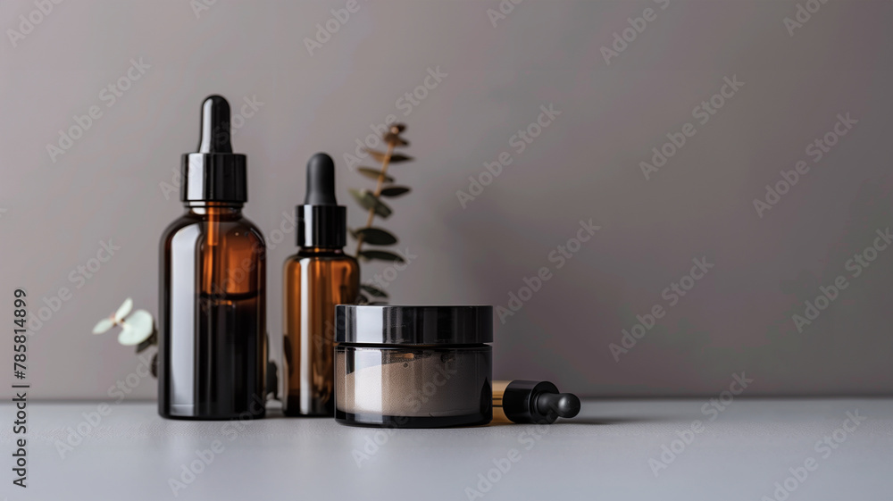 Minimalist Skincare Set on Neutral Background Minimalist Skincare Set on Neutral Background