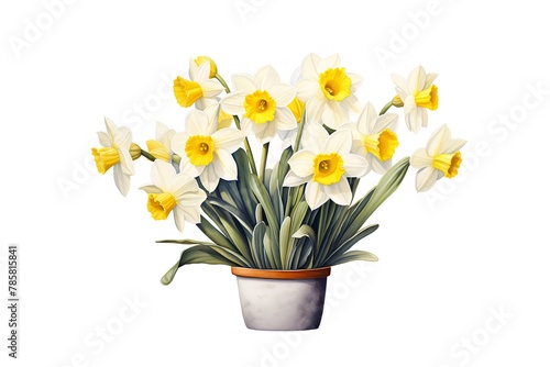 Wallpaper Mural Bouquet of daffodils in vase isolated on white background. Torontodigital.ca