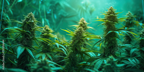Organic Cannabis: Healthy Marijuana Plants Grown Using Organic Methods.