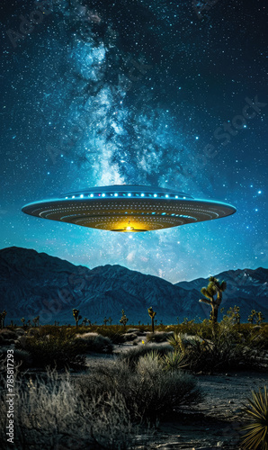 UFO desert alien encounter night sky photography Backlight Chromatic Aberration