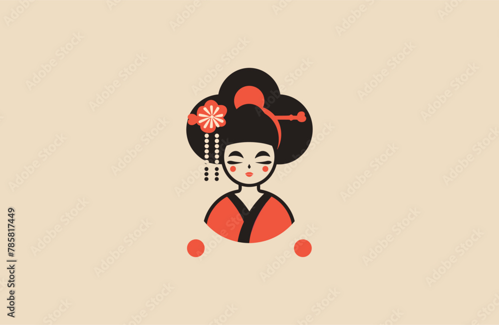 Geisha vector mascot logo design Geisha vector mascot logo design