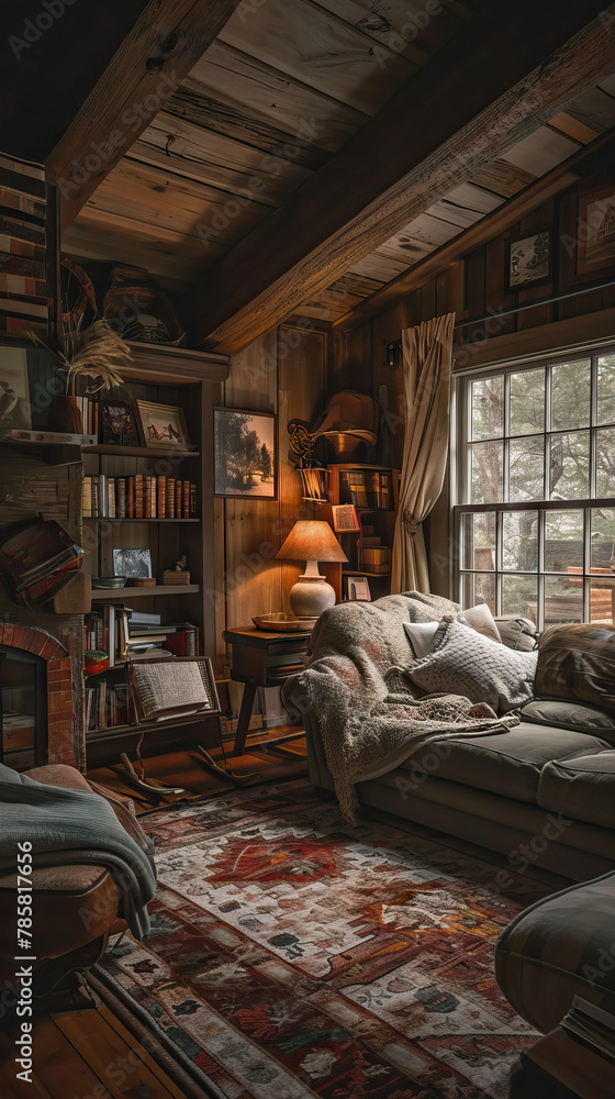 Cozy Cottage: An Interior with Cottagecore Aesthetics and Country Comfort, Eliciting Coziness. Cottagecore