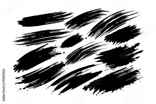 brush strokes collection. set of black and white strokes brush set. Vector set.