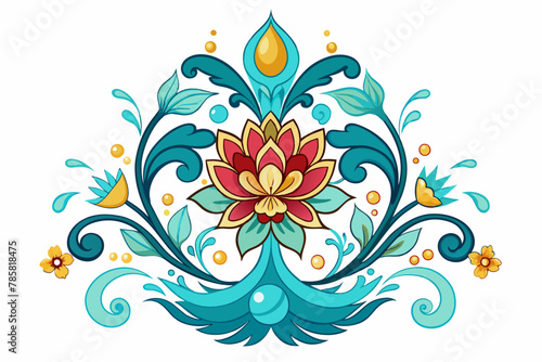 Flowers ornamental charming with flowers on a white background.