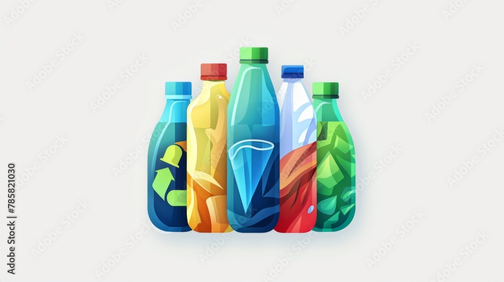 Plastic Bottles Symbolizing Environmental Decay on White Background - Earth Day Awareness Plastic Bottles Symbolizing Environmental Decay on White Background - Earth Day Awareness