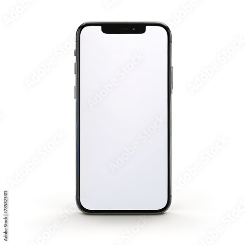 modern smartphone with transparent screen in left hand on transparent background, smartphone in hand, png mockup for any background and any image on the screen, generative ai 