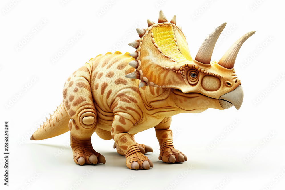 Fototapeta premium A cute cartoon triceratops dinosaur