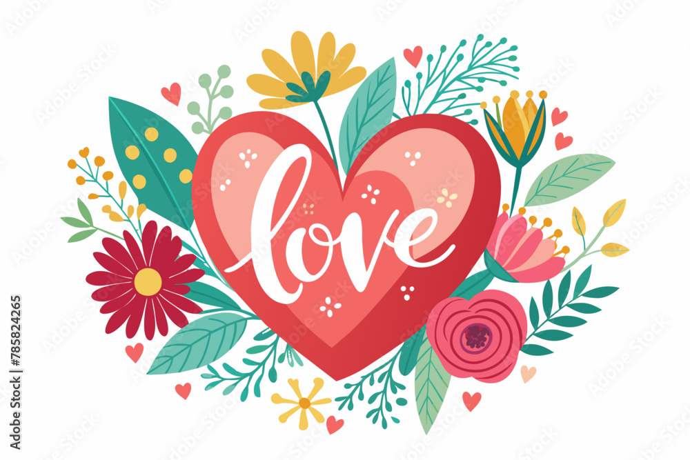 Love is charming with flowers on a white background. Love is charming with flowers on a white background.