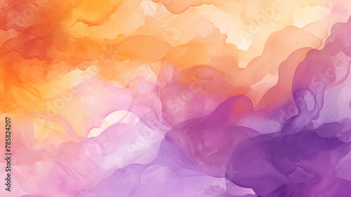 Watercolor Backgrounds: Gentle Pale Purple and Orange