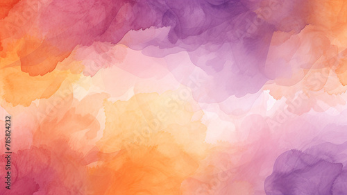Watercolor Backgrounds: Gentle Pale Purple and Orange