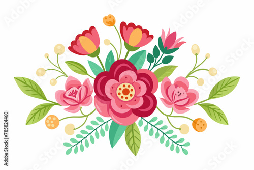 Charming floral arrangement featuring vibrant blossoms set against an elegant white backdrop.
