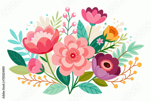 Lovely and charming flowers bloom against a white background.