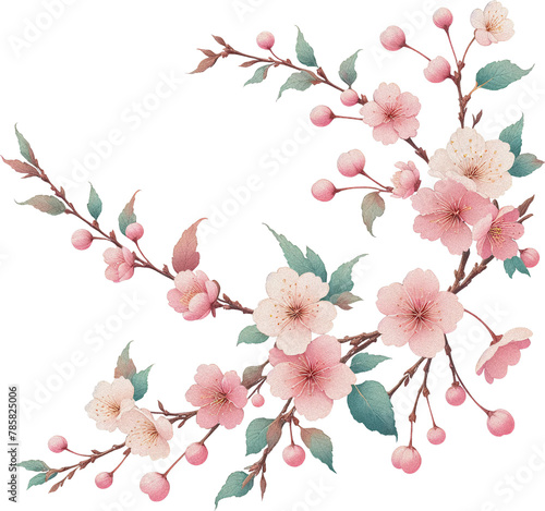 Sakura cherry branch pastel