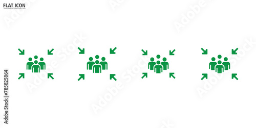 Green Assembly point sign. gathering point signboard, Assembly point icon, emergency evacuation icon symbol, assembly sign vector illustration in transparent background.