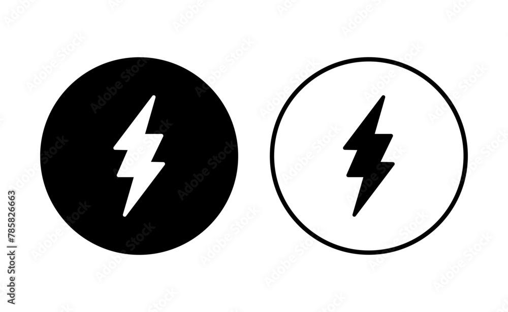 Lightning icon set. electric icon vector. power icon. energy sign