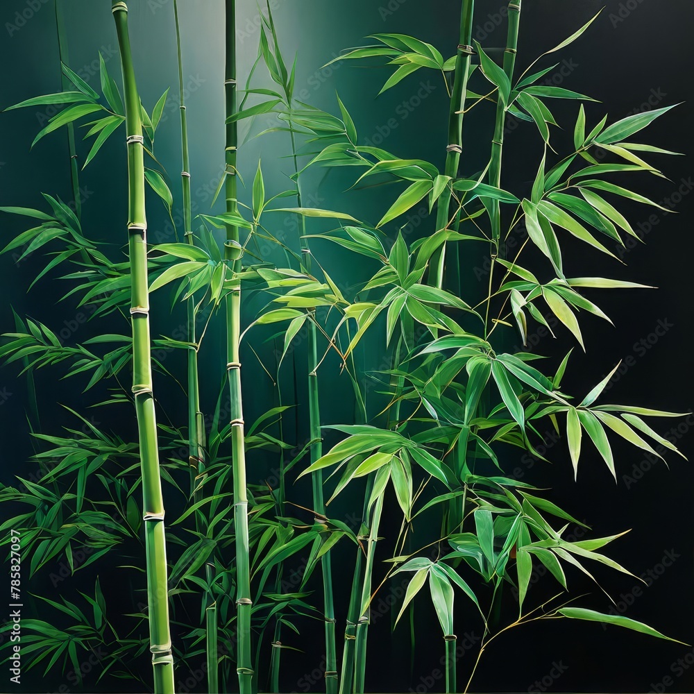 Obraz premium fresh bamboo forest with leaves