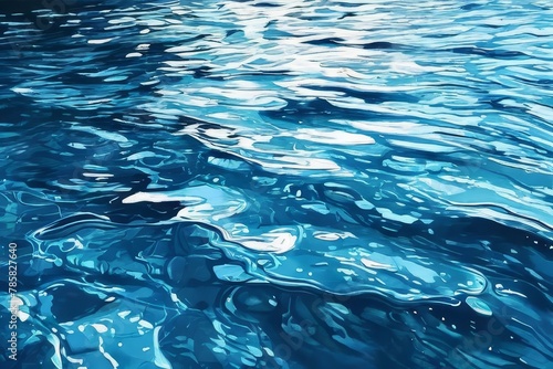 a Water surface in vibrant blue