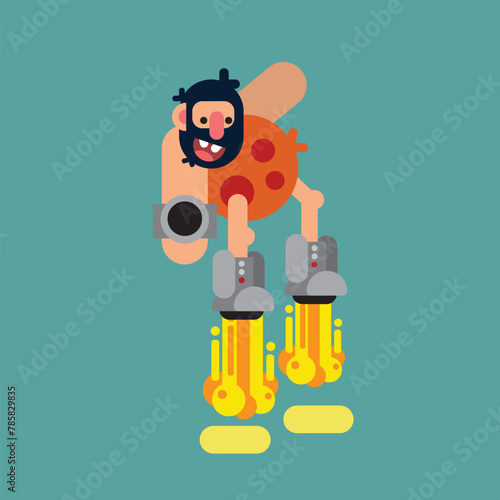 Cartoon Primitive 3 Flat Design