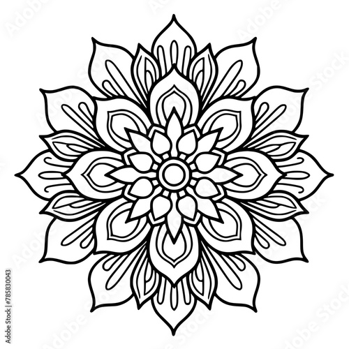 Vector floral pattern coloring page