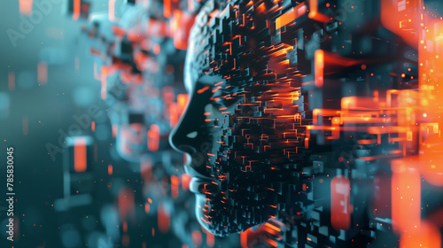 Futuristic image of AI, Humanoid robot