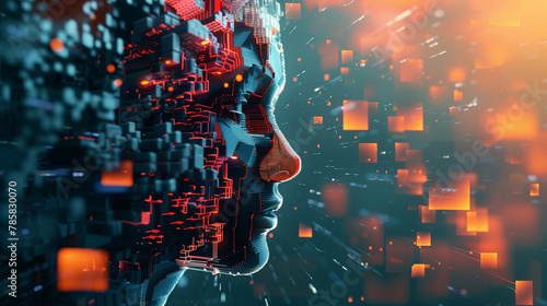 Futuristic image of AI, Humanoid robot