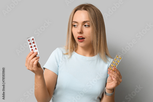 Young woman with blisters o...