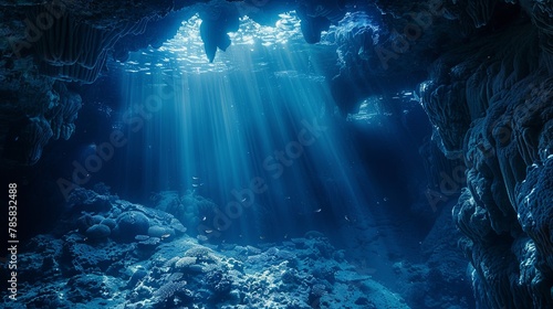 Unveiling the Secrets of the Hidden Underwater Realms in the Ocean Depths AI Image