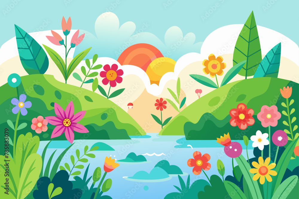 Summer's charm unfolds with a vibrant display of flowers against a pristine white background. Summer's charm unfolds with a vibrant display of flowers against a pristine white background.