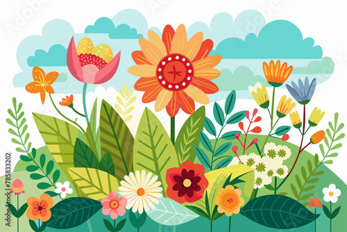 Summer's charm bursts forth with vibrant flowers blooming on a pristine white backdrop.