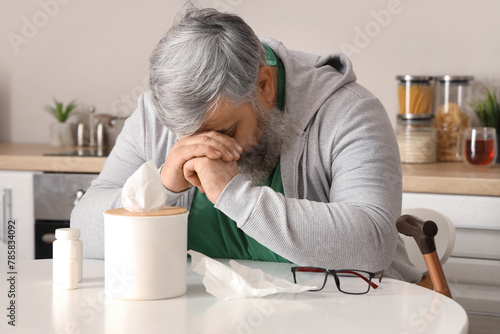 Portrait of sad senior man ...