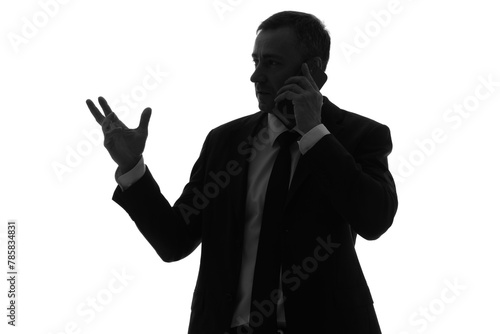 Silhouette of mature busine...