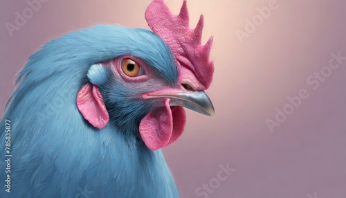 ai generative of chicken with light blue  © MakNgah