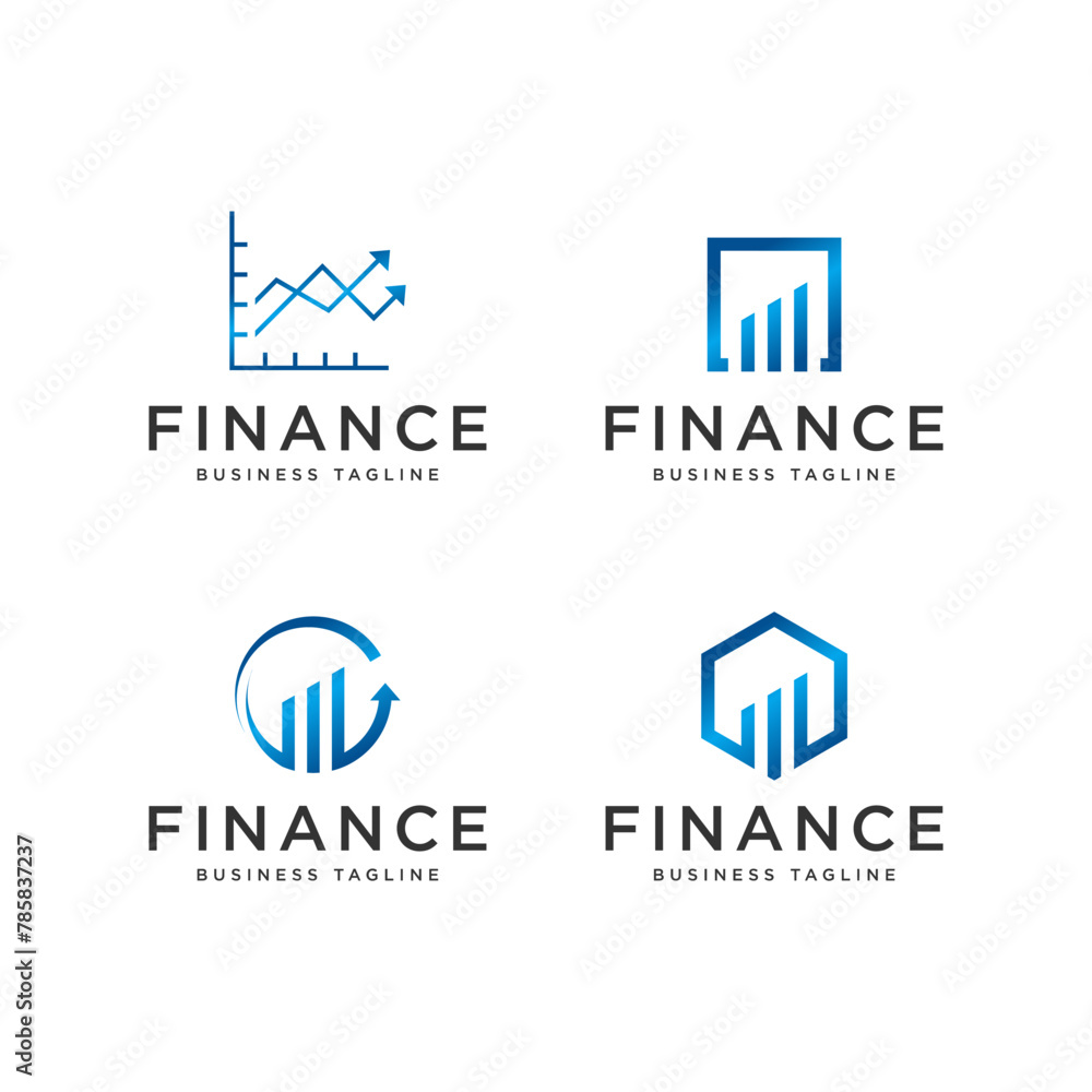 Financial logo design creative concept Vector