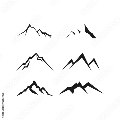 peak logo mountain icon template design