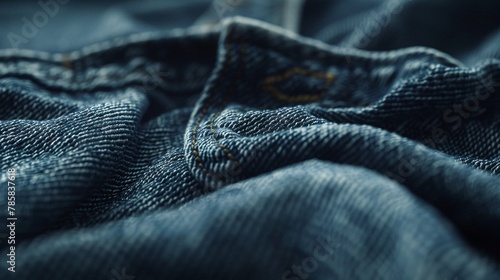 Denim jeans closeup, textured details, clear and crisp, timeless appeal , 8k photo