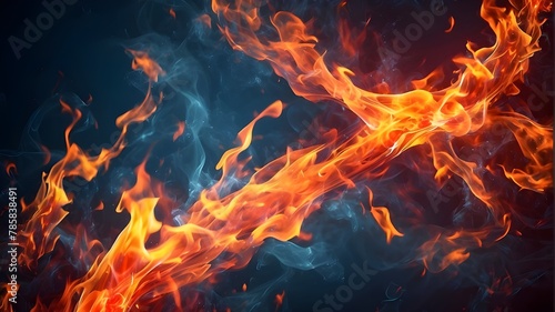 vivid and lively fire flames, extinguished photo